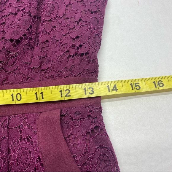 Free People Purple Fit and Flare Lace Mini Dress Cut Out Back Side Zipper - Picture 10 of 10